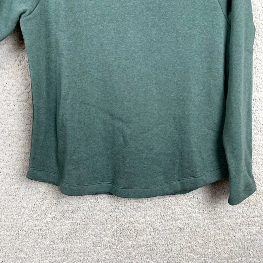 J. Crew Factory‎ Sweater Womens S Green Wide Button-Collar Pullover Sweatshirt